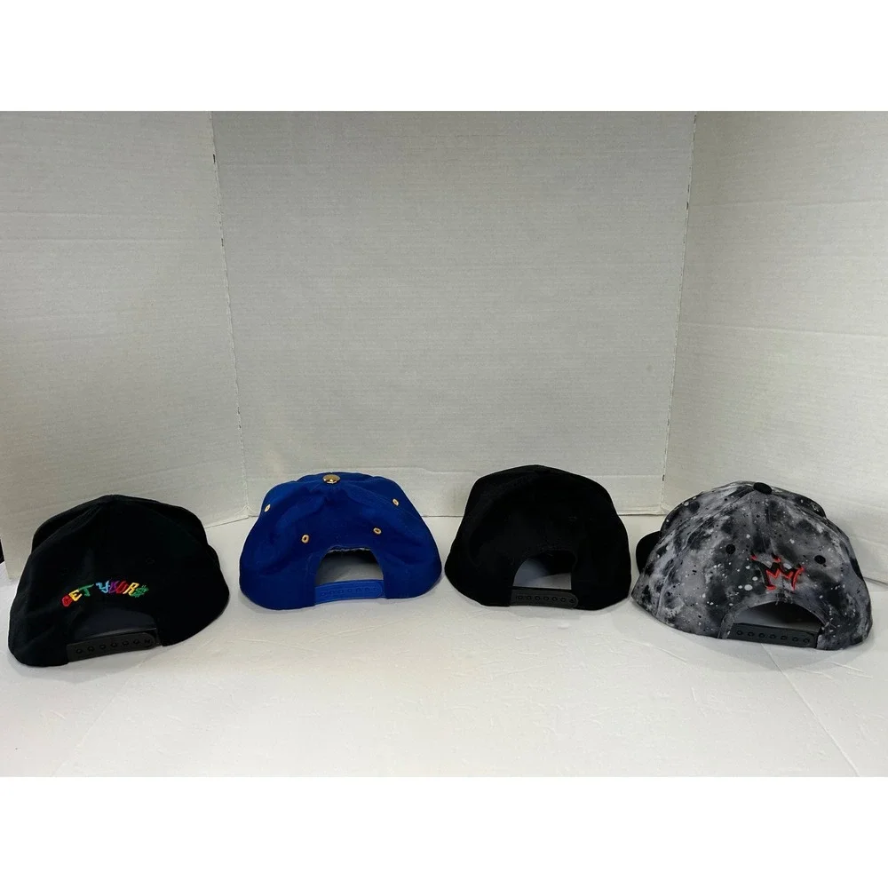 Get Yours Dope Trippy King Crown Design Lot of‎ 4 Mens Snapback Hats